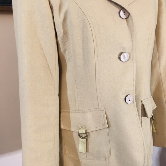 Studio Petites Vintage Camel Coloured Linen Blazer - Picture 4 of 13